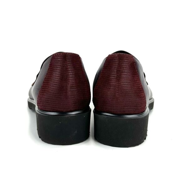 Munro American Geena Women Loafer Size 8 Wine/Red Leather Moc-Toe Low Block Heel - Picture 16 of 16